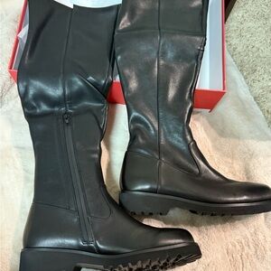 Vaneli Zizi Black Nappa Knee-High Women's Boots